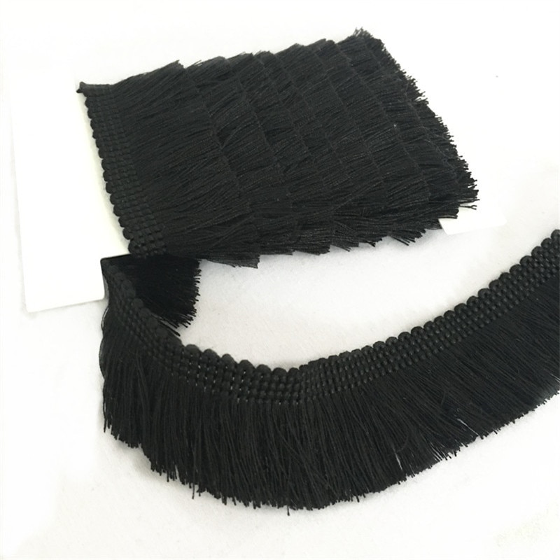 2 Meter Schwarz Baumwolle Randbereich Quaste trimmen Dünne Spitze NäHenne Dekoration 7LS74-1