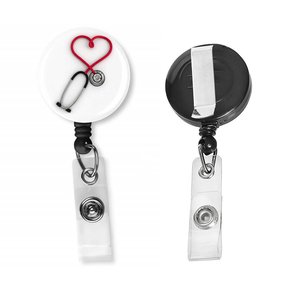 1Stck Widerstandsfähigkeit Stahl Draht Seil Krankenschwester Arzt ziehen Seil Schule Büro Liefert Schlüssel Ring Kette Anti Verloren Ich würde Karte abzeichen Halfter