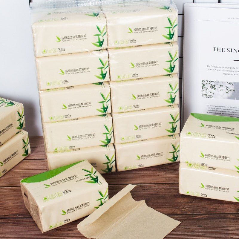 10 Taschen Bambus Fiber Papier Baby Sicherheit Handtuch zeichnen Papier Toilette Papier Holz Farbe Blätter natürlich Hintern Tampon Hotel Familie