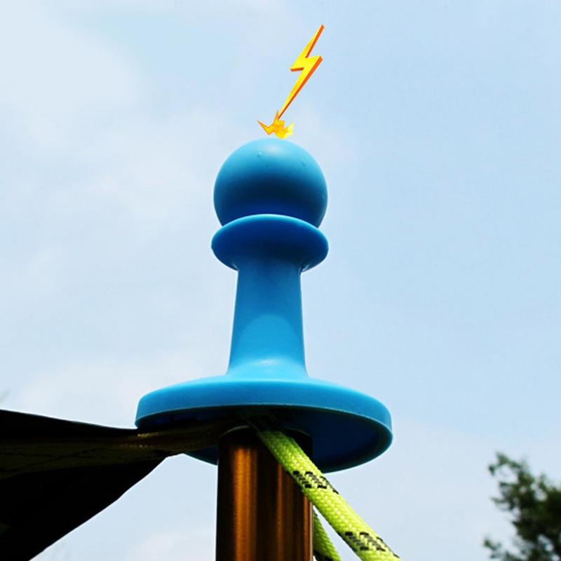 1 stücke shinetrip Aufhellung nachweisen Kappe Zelt Blitz Stange Kappe Schutz Zelt Pole Markise Stange Unterstützung Baldachin Donner Hütte Werkzeuge