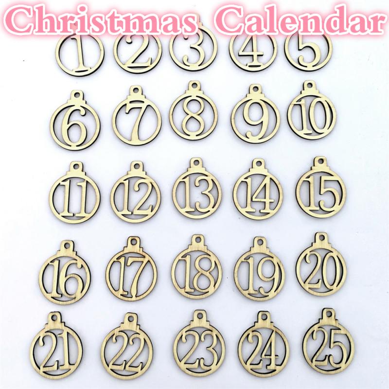weihnachten 25PC Kalender Holz Weihnachten Advent Kalender Stichworte Anzahl Wohnkultur Weihnachten Dekorationen Advent Kalender