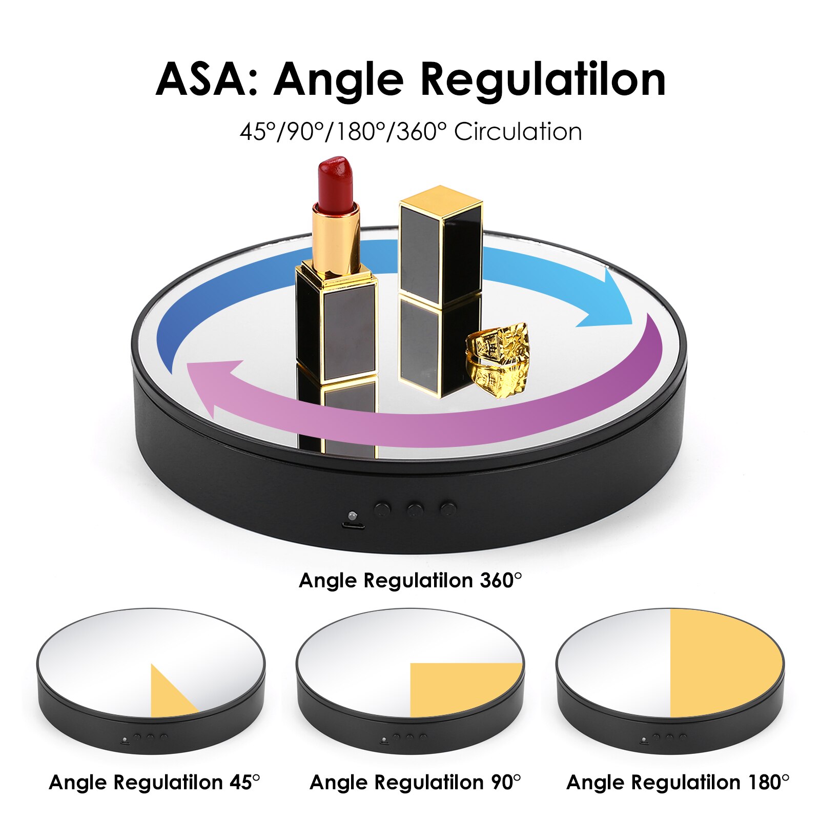 Elektrische Rotierenden Anzeige-ständer Spiegel 360 Grad Plattenspieler Schmuck Halfter Batterie für Fotografie Video Schießen Requisiten