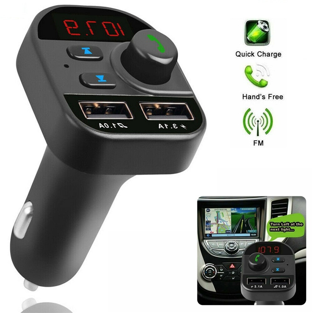 1 PC Bluetooth 5,0 Auto FM Sender MP3 Spieler Drahtlose Hände freies Radio Adapter Auto Bausatz USB Ladegerät Auto Zubehör