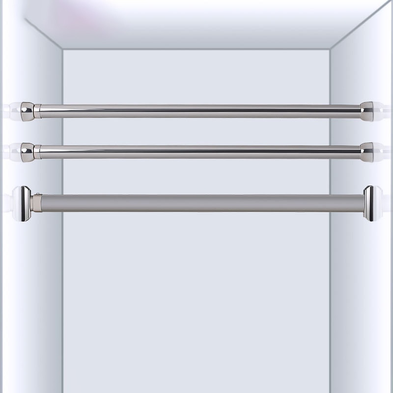 Einstellbare Teleskop Stange Edelstahl Kleidung Schienen Aufhänger Stange Kleidung Schiene Kleiderschrank Festen Flansch Basis Möbel Dekoration