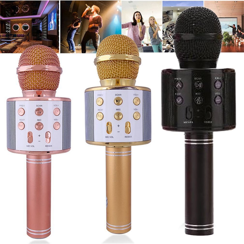 Bluetooth Karaoke Mikrofon Drahtlose Mikrofon Professiona Lautsprecher Handheld Microfone Spieler Singen Recorder Mic