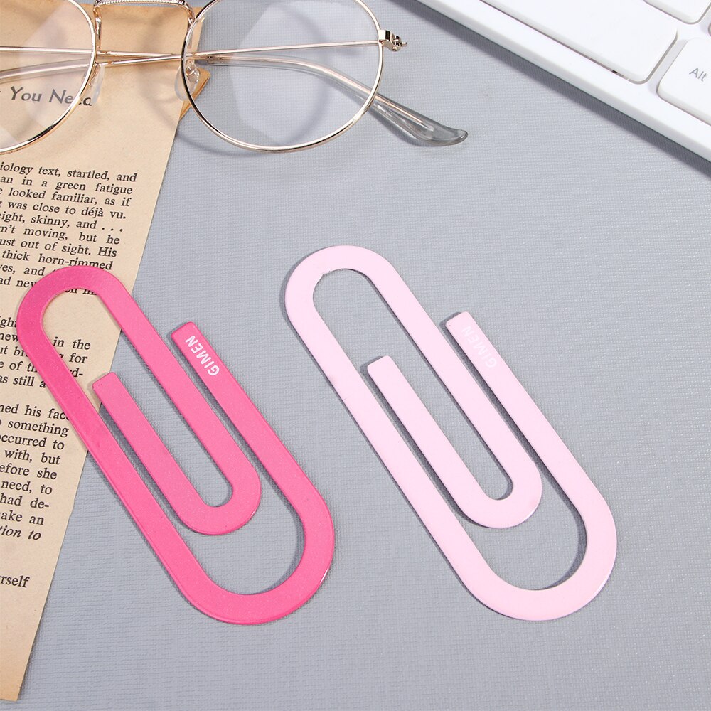 Nette Süssigkeit Farbe Große Metall Schreibwaren Papier Clips Büro Schule Liefert Kawaii Kreative Tragbare Lesezeichen Büroklammern