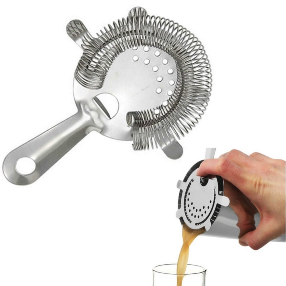 Edelstahl Cocktail Shaker Sieb Trinken Cocktail Bar Werkzeug 4 Zinke Barmann Professio Draht Gemischt Trinken Bar Zubehör
