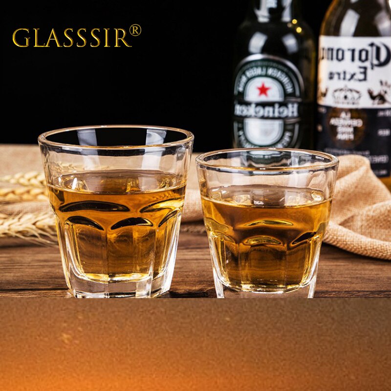 100ML/160ML 5-Pack Schwere Basis Schuss Glas einstellen Whiskey Glas wodka Tequila herzliche Espresso likör Kleine Wein Tasse