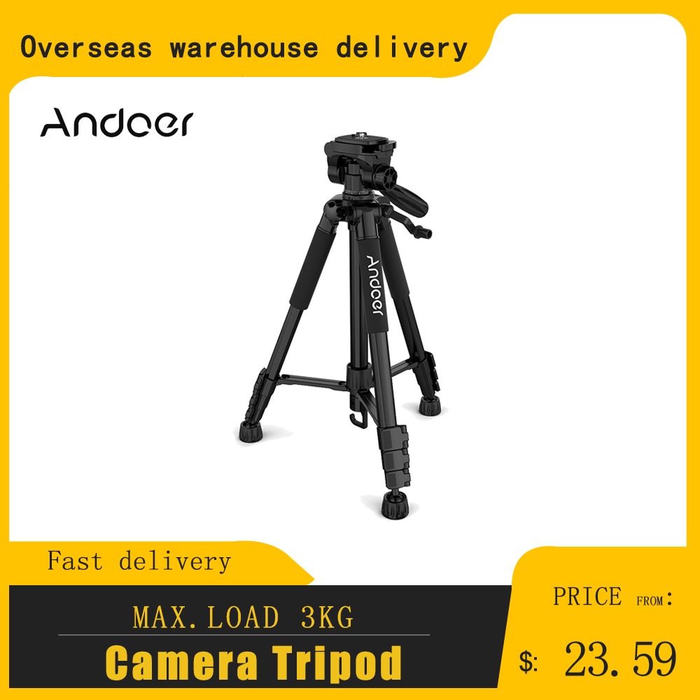 Andoer TTT-663N Reise Kamera Stativ für Fotografie Video Schießen DSLR SLR Camcorder mit Tragen Tasche Telefon Klemme Kamera Stativ