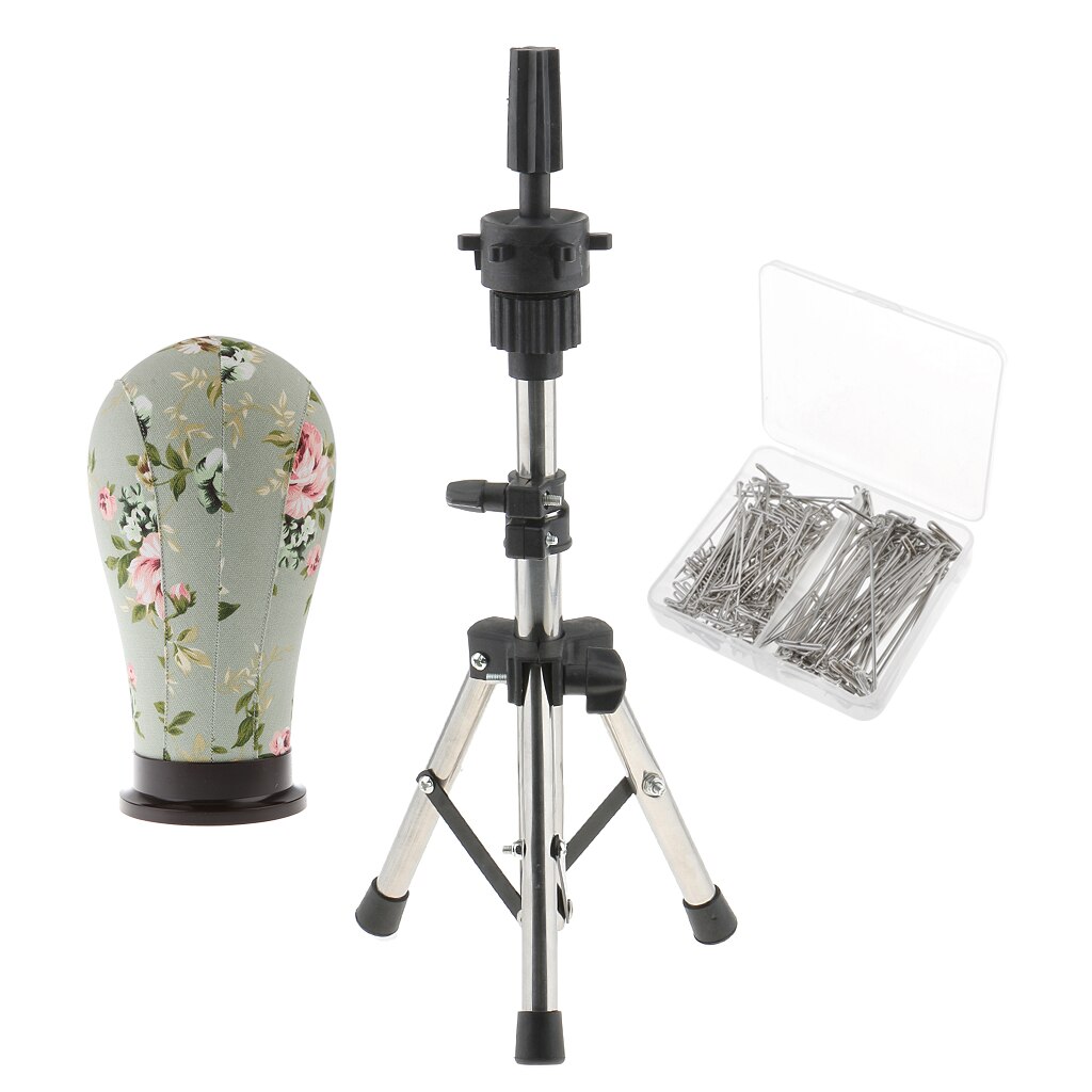 Ausbildung Mannequin Kopf Einstellbare Leinwand Block Perücke Kopf Friseur Perücke Stand mit150Stck T Stifte für Perücke Machen