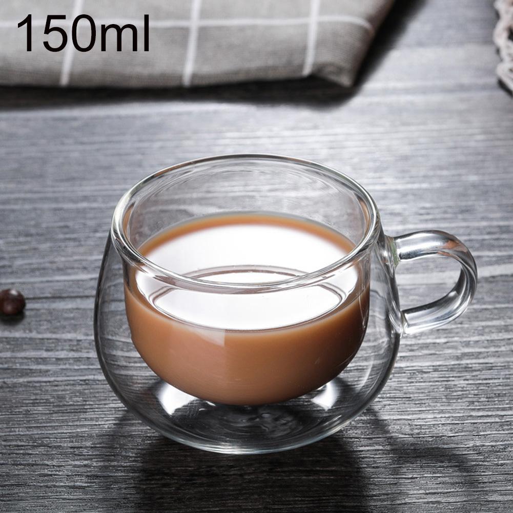 150ml Glas Doppel Zauberstab Thermische Glas Tasse Wärme Beständig Tee Kaffee Becher mit Griff Whiskey Glas Kaffee Becher tazas de Cafe