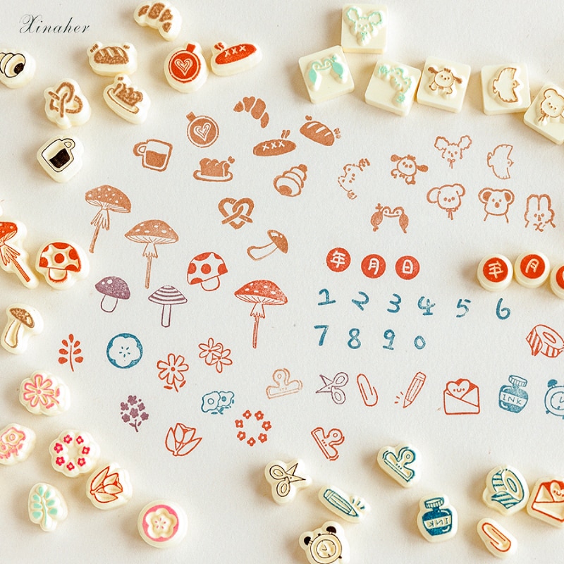 XINAHER Jahrgang Nette tiere pflanzen Digital Mini stempel DIY stempel für scrapbooking schreibwaren scrapbooking Standard stempel