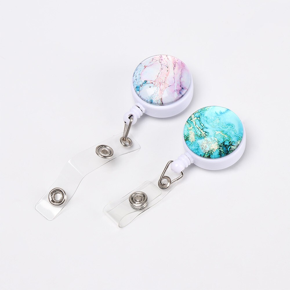 neue Versenkbare Krankenschwester Abzeichen Spule Anti-Verloren Clip sternenklar Himmel Marmor aufbringen Identifikation Karte Platte Halfter Lanyards