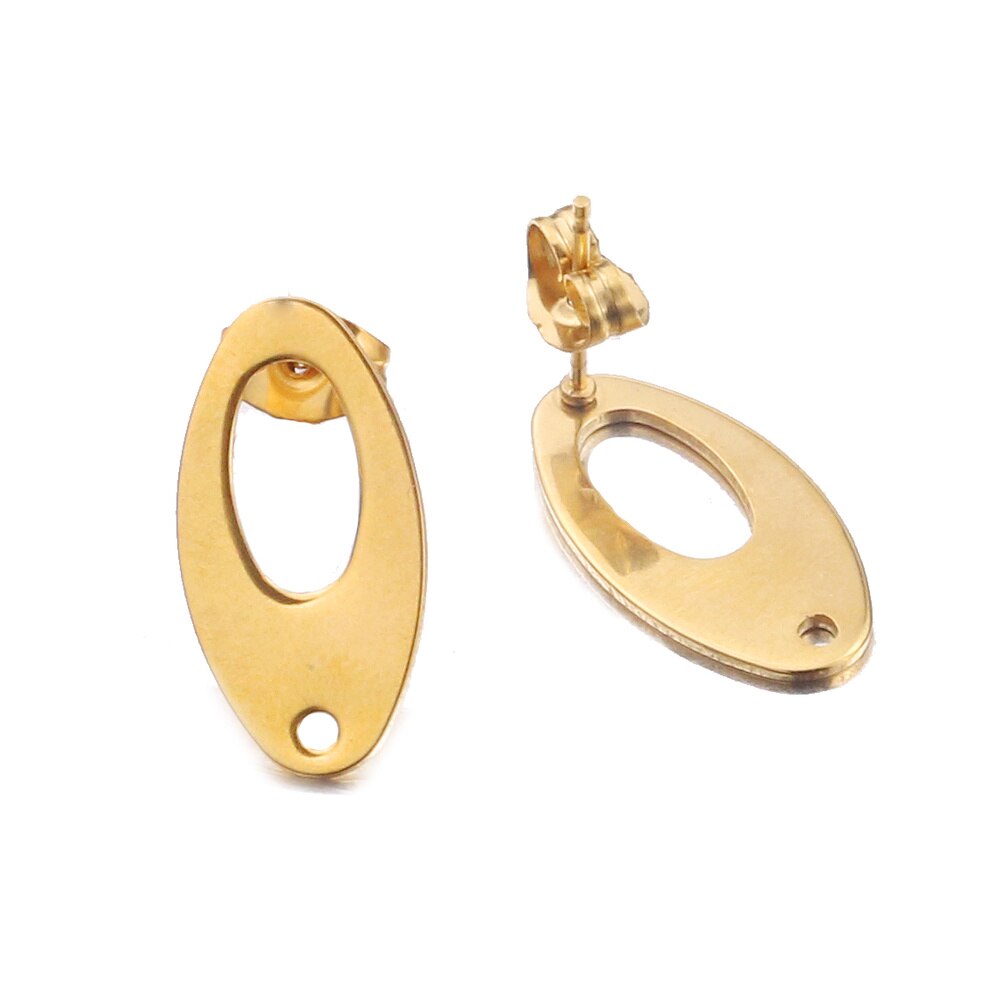 10 teile/los Edelstahl Gold Oval Basis Ohrringe Anhänger Stecker für DIY Ohrringe Schmuck Machen Liefert Zubehör