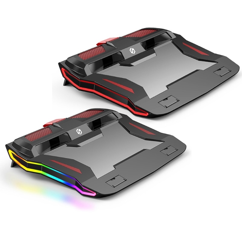 neue RGB Spielen Laptop Kühler Einstellbare Notizbuch Stand 3000 RPM Leistungsstarke Luft fließen Kühlung Pad Für 12-17 zoll Laptop