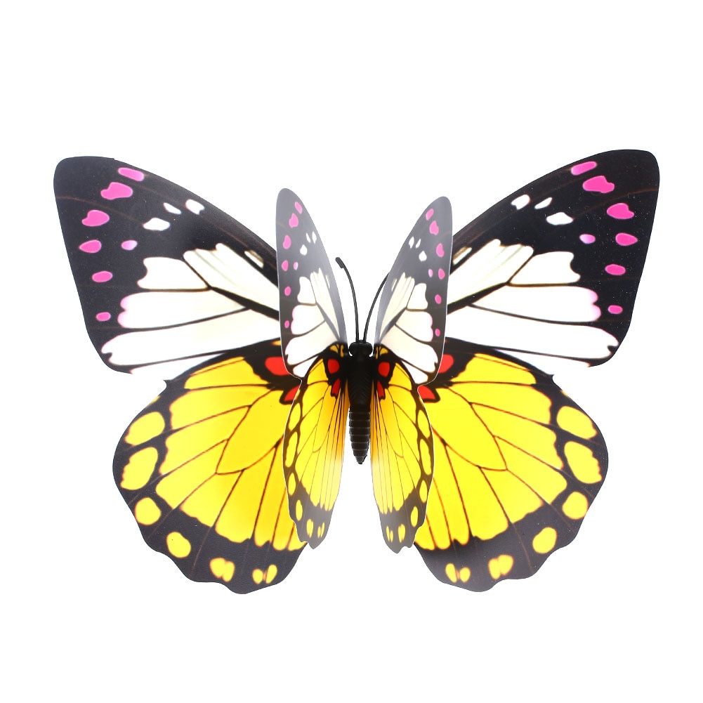 Kunst 3D Schmetterling Garten Dekor Garten Ornament Lebensechte Farbe Zufällig Grünland Schmetterling Einsätze Schmetterlinge auf Stöcke Heimat Garten