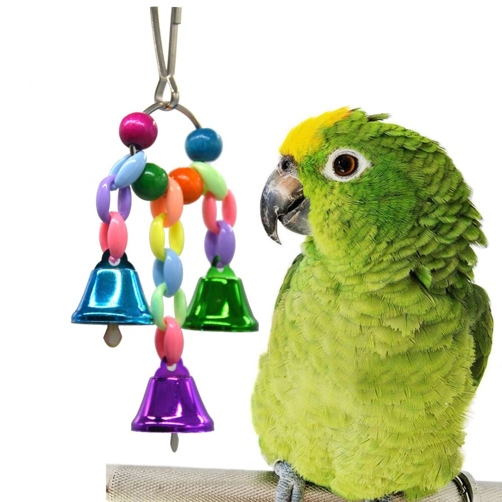 Eichhörnchen Sittich VöGel Spielzeug Papagei Vogel Spielzeug Metall Ring Glocke Hängen KäFeige Spielzeug Für Papagei Vogel Zubehör