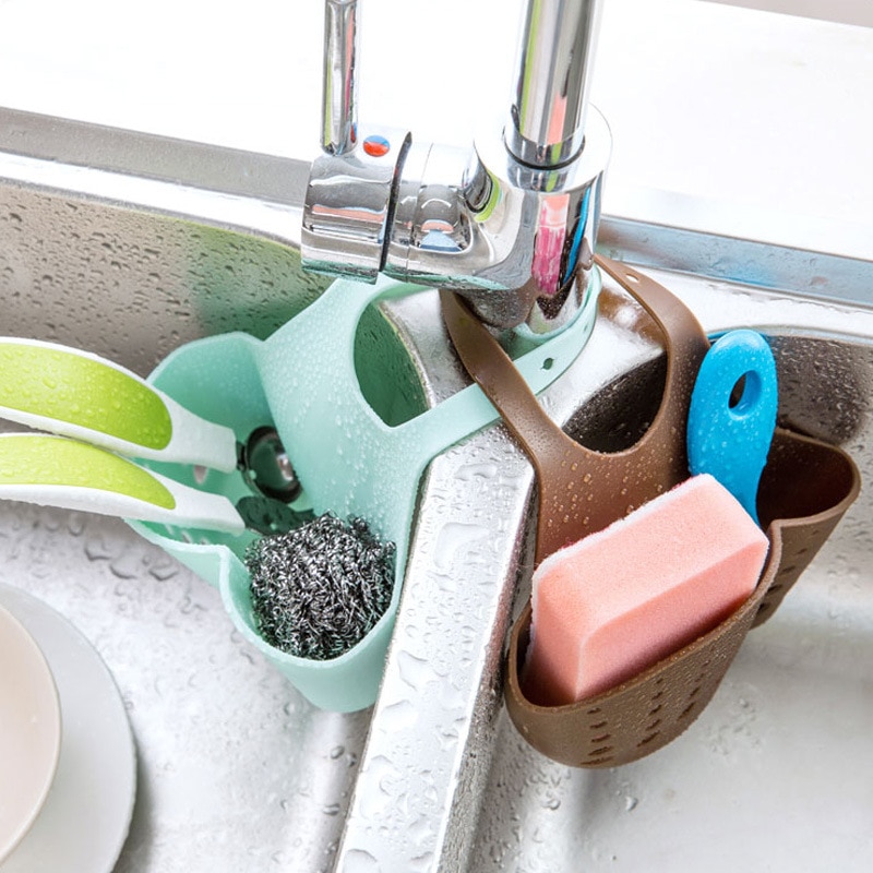 Küche Organizer Waschbecken Halfter Hängen Sieb Schlecht Lagerung Container Küche Waschbecken Schwamm Speicher Hängenden Korb