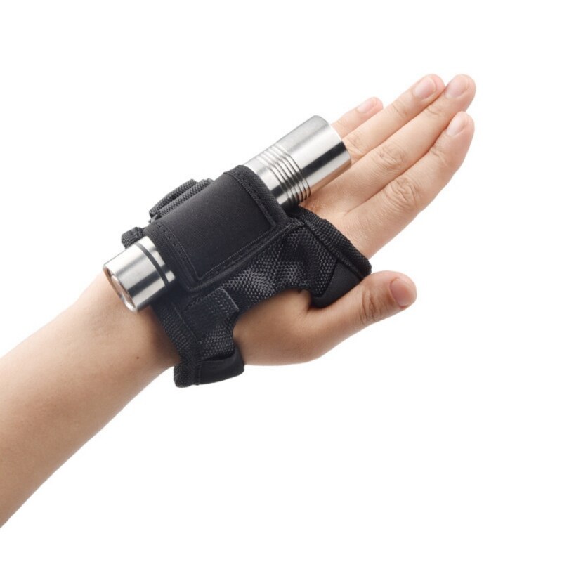 unterwasser Tauchen Tauchen Handschuhe LED Taschenlampe Taschenlampe Halfter Weichen Schwarz Neopren Hand Arm Montieren Handgelenk Gurt Handschuh