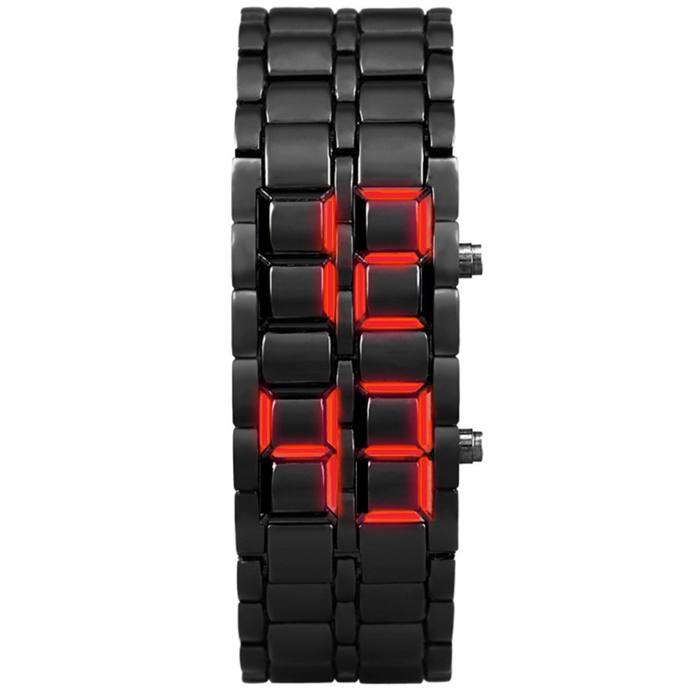 neue Eisen Samurais Kunststoff Armbinde Lava Uhr LED Digital Männer Frauen Herren Uhren oben Смотреть Zegarek Kijk Maar # w5