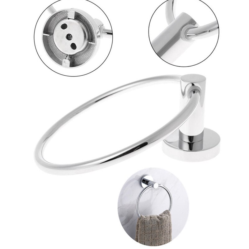 Edelstahl Schlecht Handtuch Halfter Zauberstab-Montiert Runde Handtuch Ringe Anhänger Handtuch Gestell Handtuch Bar Ring Schlecht Zubehör