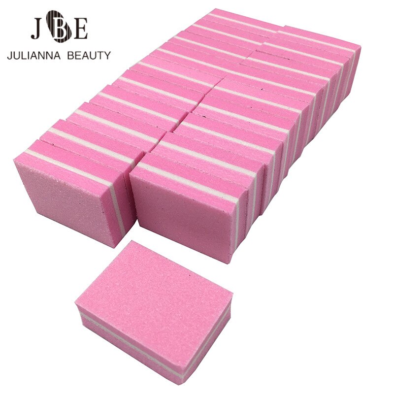 20 teile/los Rosa Mini Schwamm Nagel Datei bilden Schwamm Nagel Puffer 100/180 Nagel Dateien einstellen Doppel Seiten Manikübetreffend Salon Werkzeuge