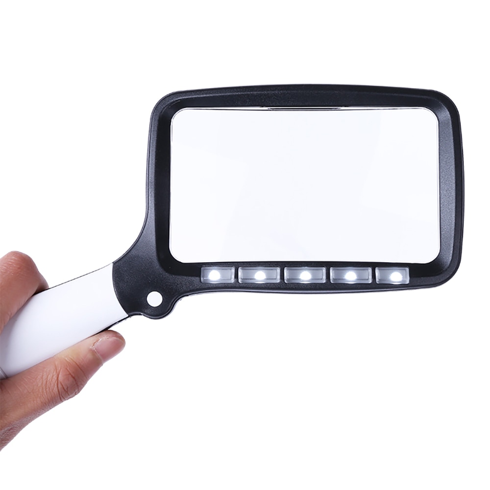 5 LED Lupe Licht 2 Modi Dimmbar Faltbare Lesen Lupe 2x Vergrößerung Hand Lupe Senioren freundlicher Bücher