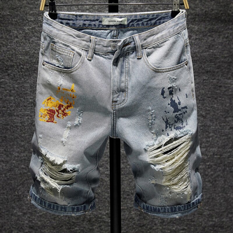 Sommer Denim kurze Hose männer geerntete Schlauch Keine-springen Jeans verlieren fünf hosen modisch jugendlich reithose