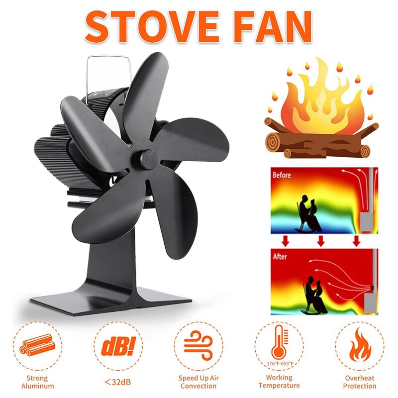 Wärme Versorgt Herde Fan Auto-spüren Kamin Fan für Holz Kamin Eco Freundliche und Effiziente Holz Herde Fan I88