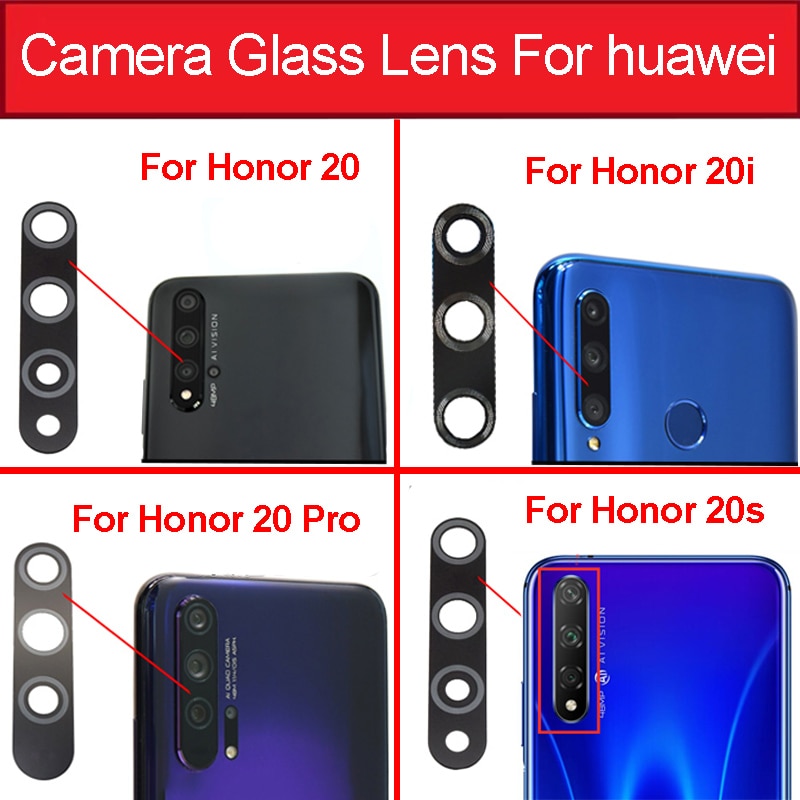 Zurück Hinten Kamera Glas Objektiv Für Huawei Ehre 20 20i 20s 20 Profi lite Wichtigsten Kamera Glas Objektiv Mit aufkleber Band Ersatz Teile