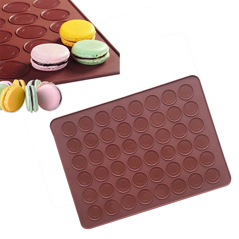 48-hohlräume Silikon Macaron Formen Makronen Gebäck Ofen Backform Blatt matt Nicht-Stock DIY Backformen matt Küche backen Werkzeuge