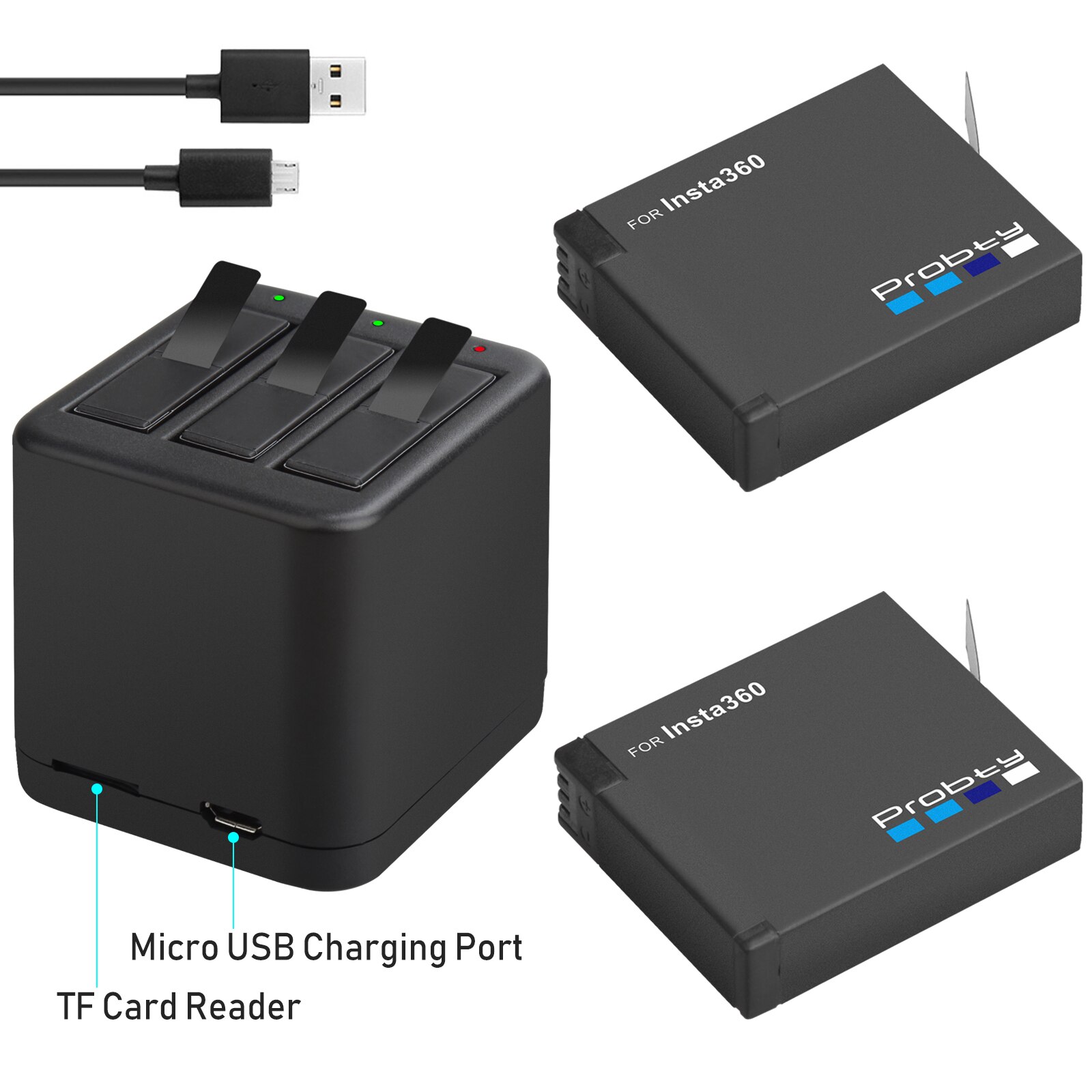Insta360 eins X batterie und Mikro USB batterie ladegerät unterstützung lesen und schreiben TF karte zur gleichen zeit