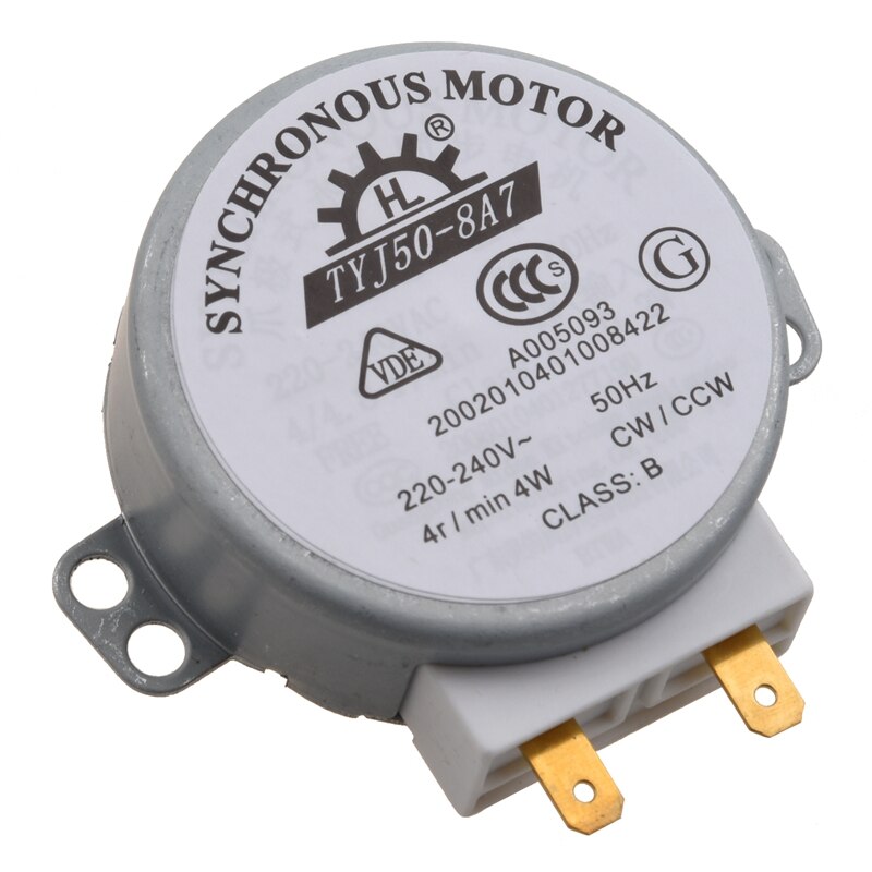 Miniwave Ofen Plattenspieler Synchron Motor- 4W AC 220-240V 4 RPM CW/CCW