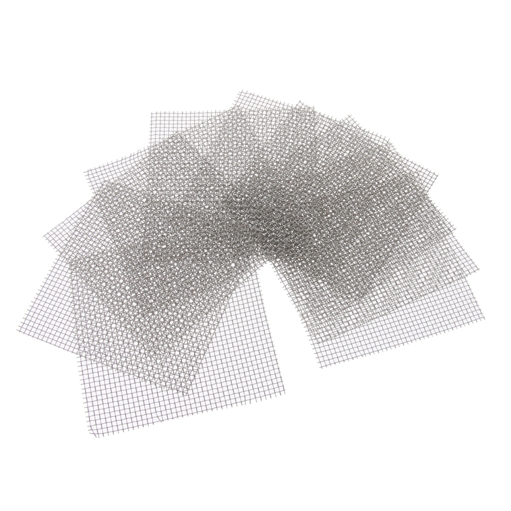 10x Edelstahl Aquarium Anlage Netz-Befestigen Moos Gittergewebe Pad Live Pflanze Aquarium