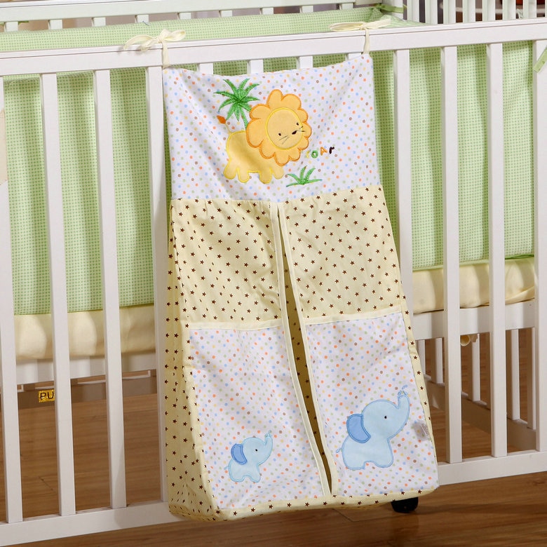 Gedruckt Baumwolle Baby Bettwäsche setzt Kinderbett Hängende Lagerung Tasche Baby Bettwäsche Flaschen Windel Große Wahllos Lagerung Tasche