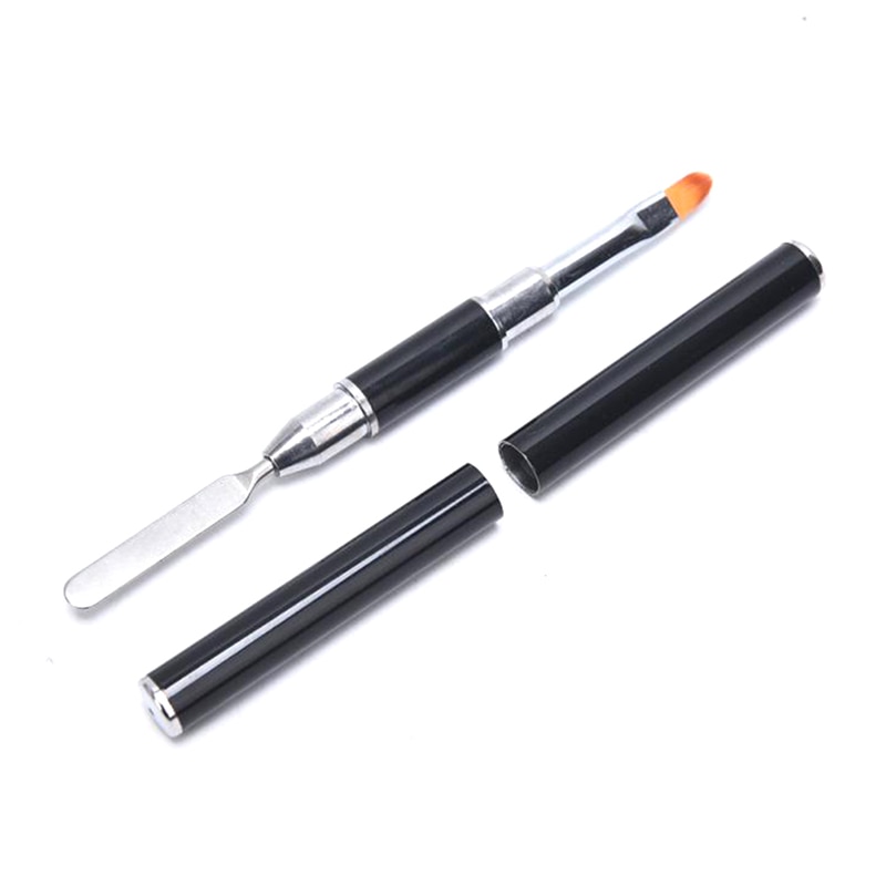 2-in-1 Doppel-beendet Dual-Verwenden Nagel Werkzeug Nagel Stift Pinsel Und Pflücker Edelstahl Gel Farbe Bar Blume Pinsel HEIßER!