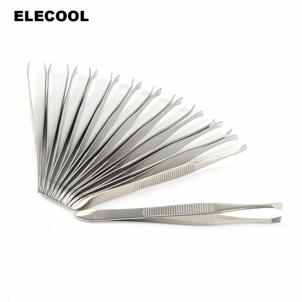 ELECOOL 12 teile/satz Professionelle Edelstahl Augenbraue Pinzette Gesicht Haar Entfernung Clip machen-hoch Werkzeug Frauen Kosmetik Schönheit werkzeug