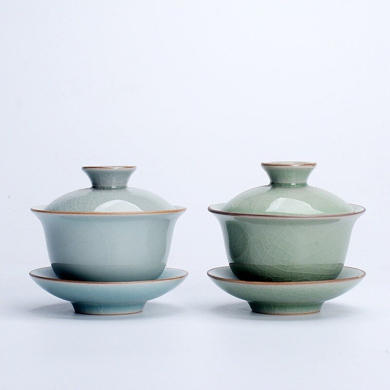 Sancai Gaiwan Mit Deckel Tee Tasse Ge Ofen Glasur Kann Angehoben Werden Tee-einstellen Zubehör Teetasse Haushalt Keramik Tee Tasse