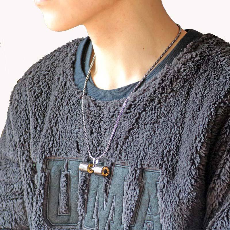 Hantel Anhänger Bodybuilding Fitness Halskette Kleine Größe Silber Crossfit Hantel Halskette Fitness Schmuck Edelstahl