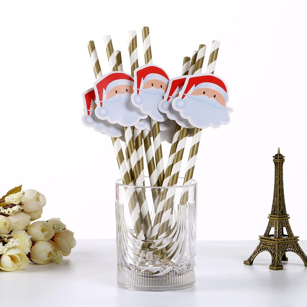 40Stck Weihnachten Farbe Trinken Papier Strohhalme Geburtstag Party Thema Geburtstag Feste Party Versorgung freundlicher Trinken Strar