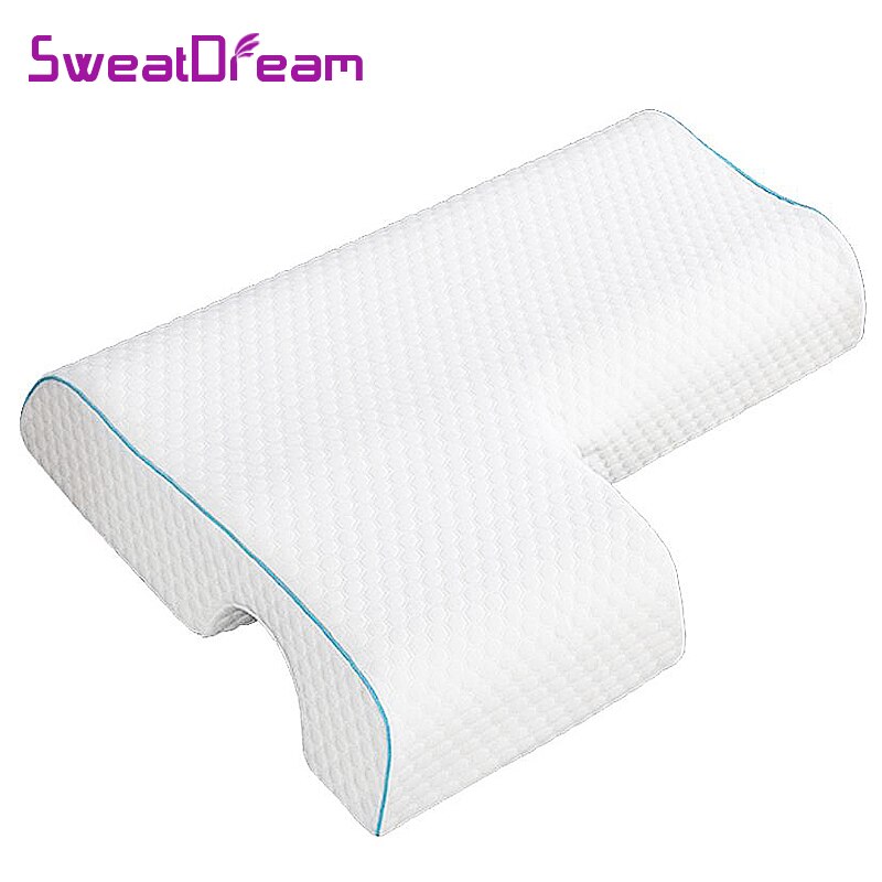 Paar Kissen Langsam Rebound Erinnerung Schaum Kissen Orthopädische Kissen Arm Hand Kissen Hals Kissen für Schlafen Doppel Kissen