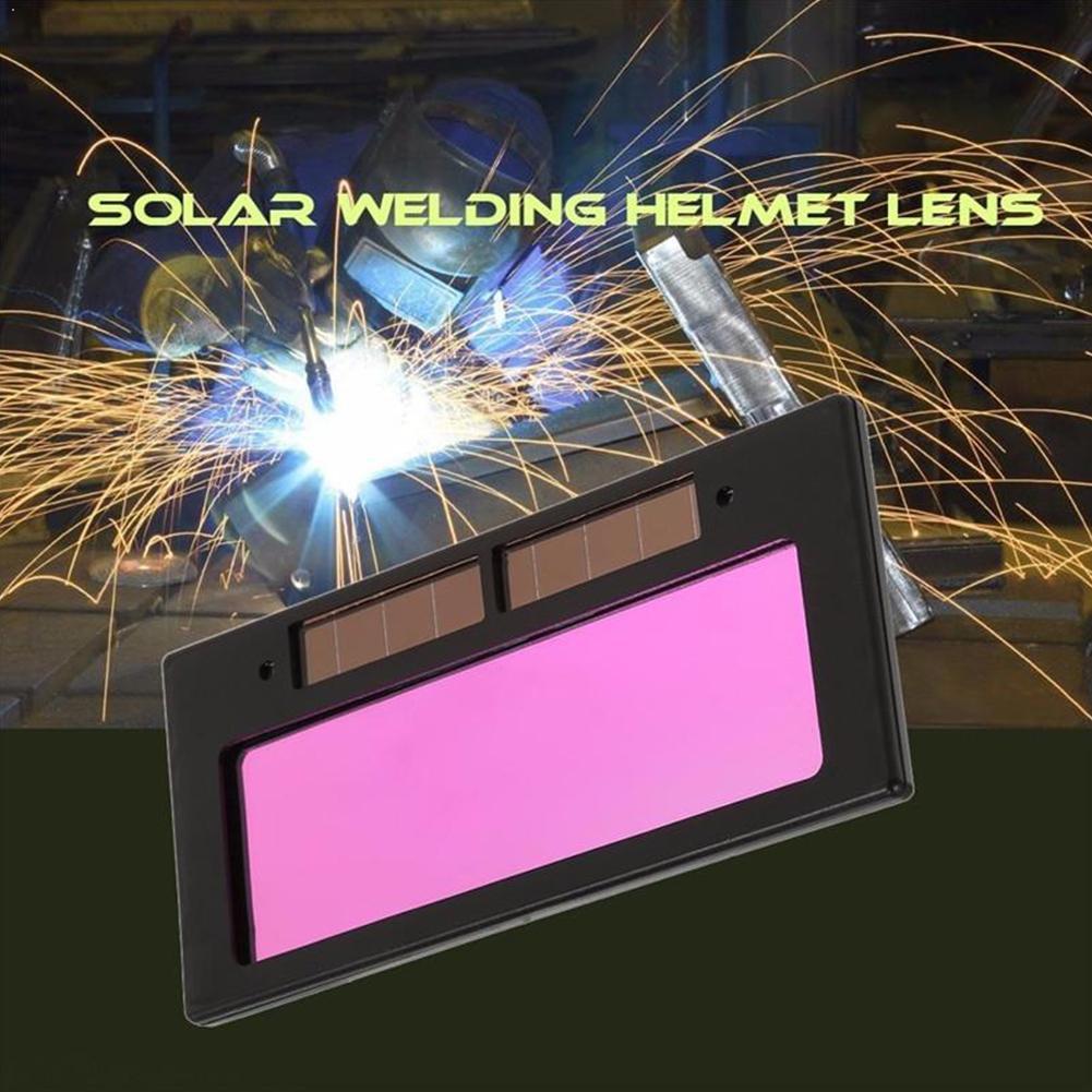 1Pc Auto Verdunkelung Schweißen Objektiv Für Schweißen Ausrügestochen Verdunkelung Farbe Bildschirm Filter angetrieben Große Solar- Schatten Auto Objektiv Tru v9P2
