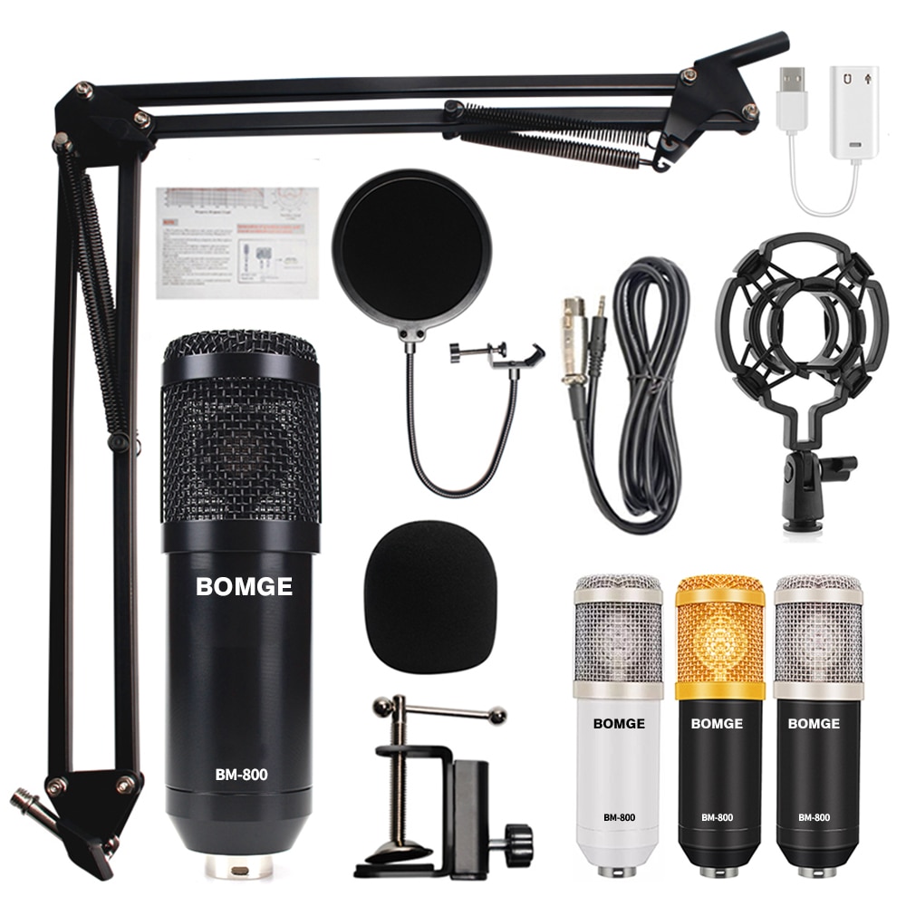 Bm 800 professionelle kondensator mikrofon mic Studio mikrofon für Spielen pc Computer Karaoke Bausatz bm-800 bm800 V8 soundkarte