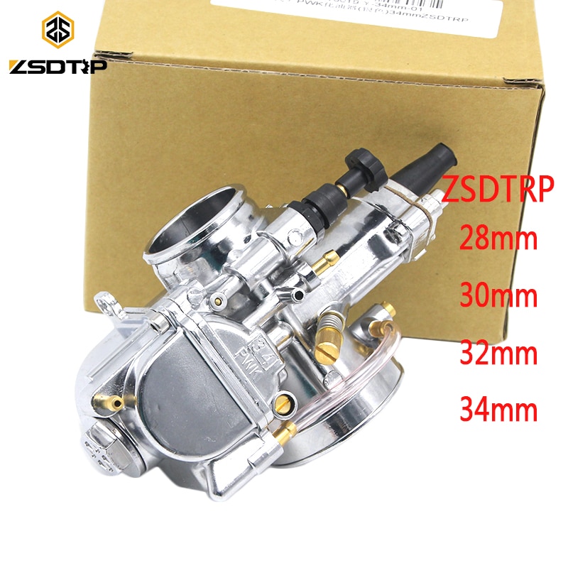 ZSDTRP Motorrad Universal- 28 30 32 34mm PWK Vergaser für Mikuni Modell 100-300cc Motorrad Rolle UTV ATV (Silber)