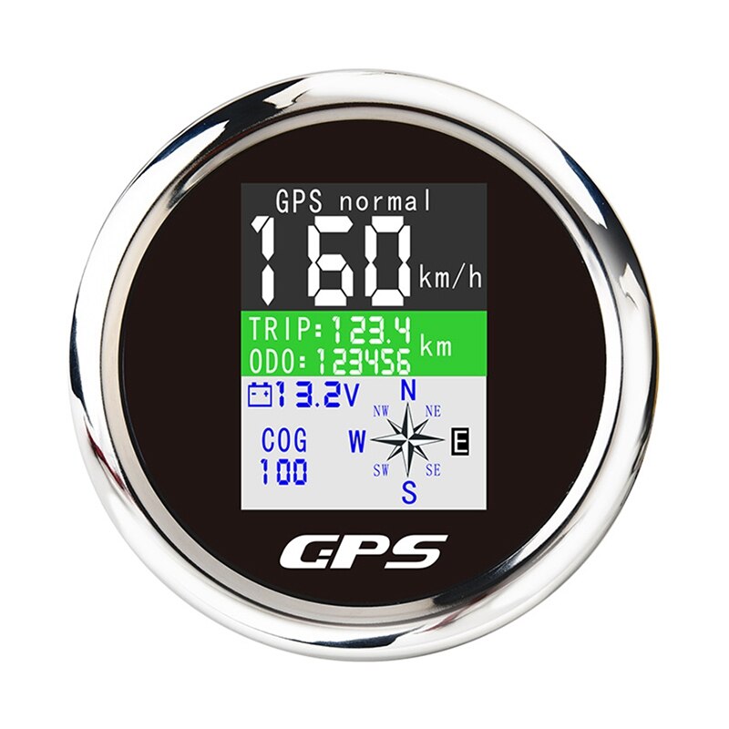 85mm Clever GPS Tacho Wasserdicht TFT Bildschirm Digitaler Tachometer Kilometerzähler mit GPS Antenne für Auto Stiefel Motorrad