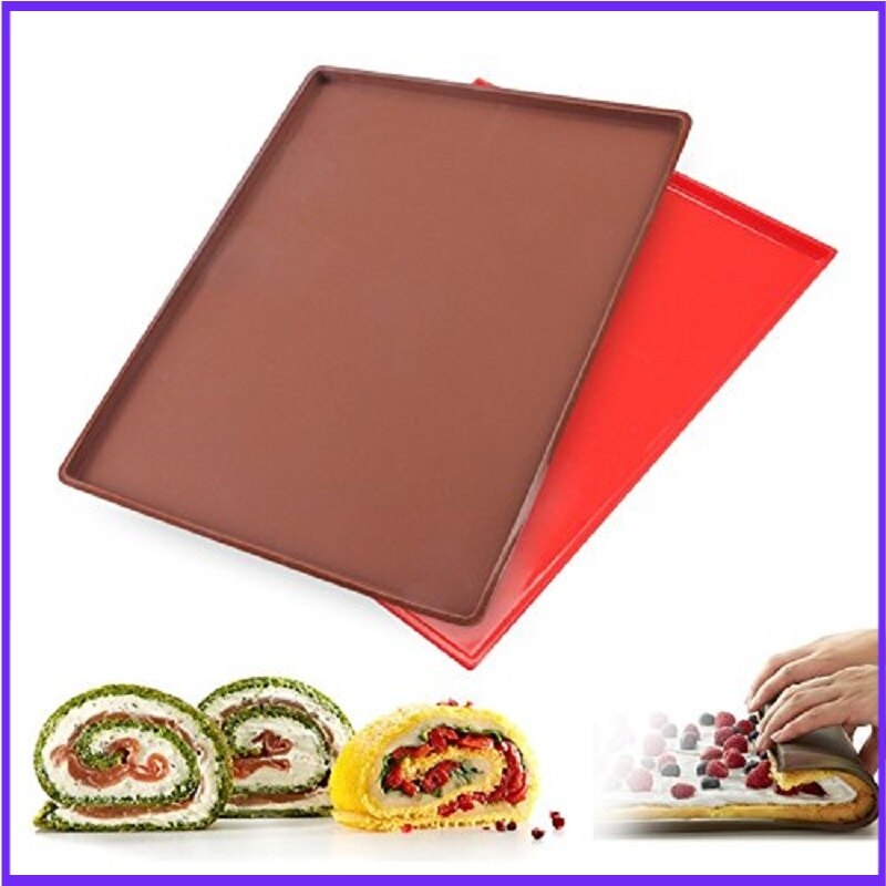 Teig matt Nicht-Stock Silikon zurück matt Pad Schweizer Rolle Backen Blatt rollen Kuchen Cookie Macaron Backformen Backen Werkzeuge