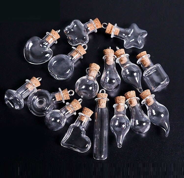 (100 stücke) Mini Glas Flaschen Favors Souvenir Charme Flaschen mit Kork Haken