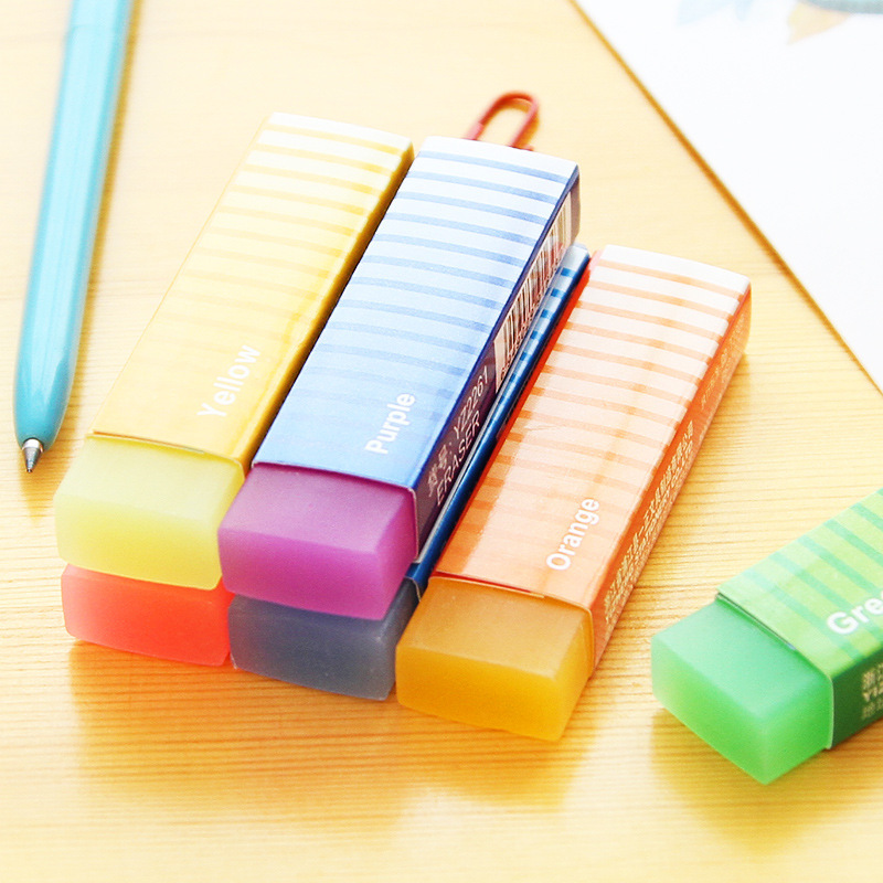 1 STÜCKE Neuheit Reizende Kawaii Farbige Lange Streifen Gummi Radiergummi Kreative Gelee Radiergummi Für freundlicher Studentenpreis Koreanische Briefpapier