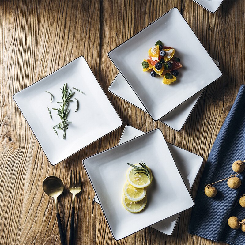 nordisch Elegante Platte Einfache Nachtisch Platten Weihnachten Lebensmittel Container Western Restaurant exquisit Lebensmittel Tablett Weiß Keramik Tablett