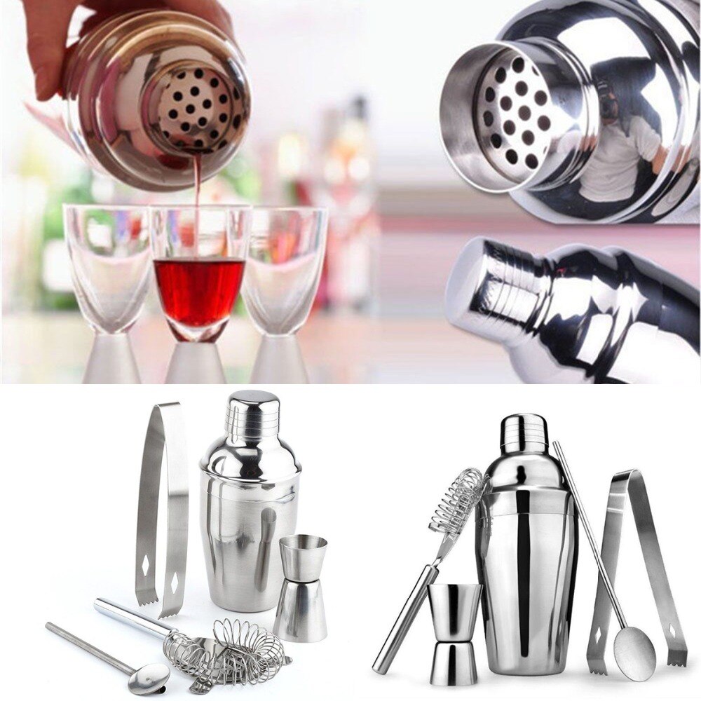 5 Teile/satz 550ml Edelstahl Cocktail Shaker Rührgerät Trinken Barmann Martini Werkzeuge Bar einstellen Bausatz, der Cocktails